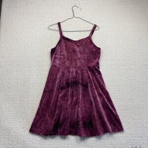 Y2K Justice Sparkle Purple Galaxy Witchy Velvet Dress Girls Size XL (16-18)